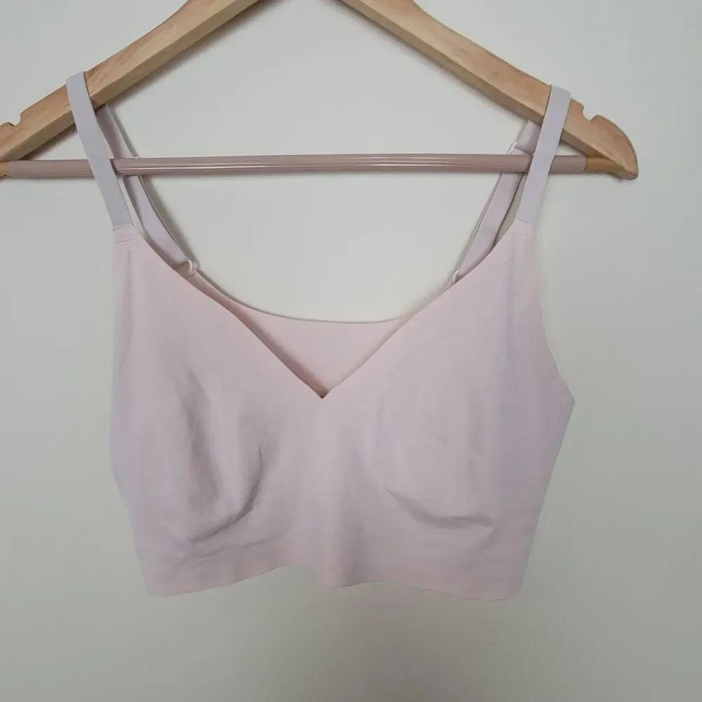 True & Co Triangle Adjustable Straps Bralette Pink Large
